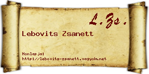 Lebovits Zsanett névjegykártya