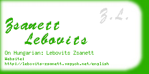 zsanett lebovits business card